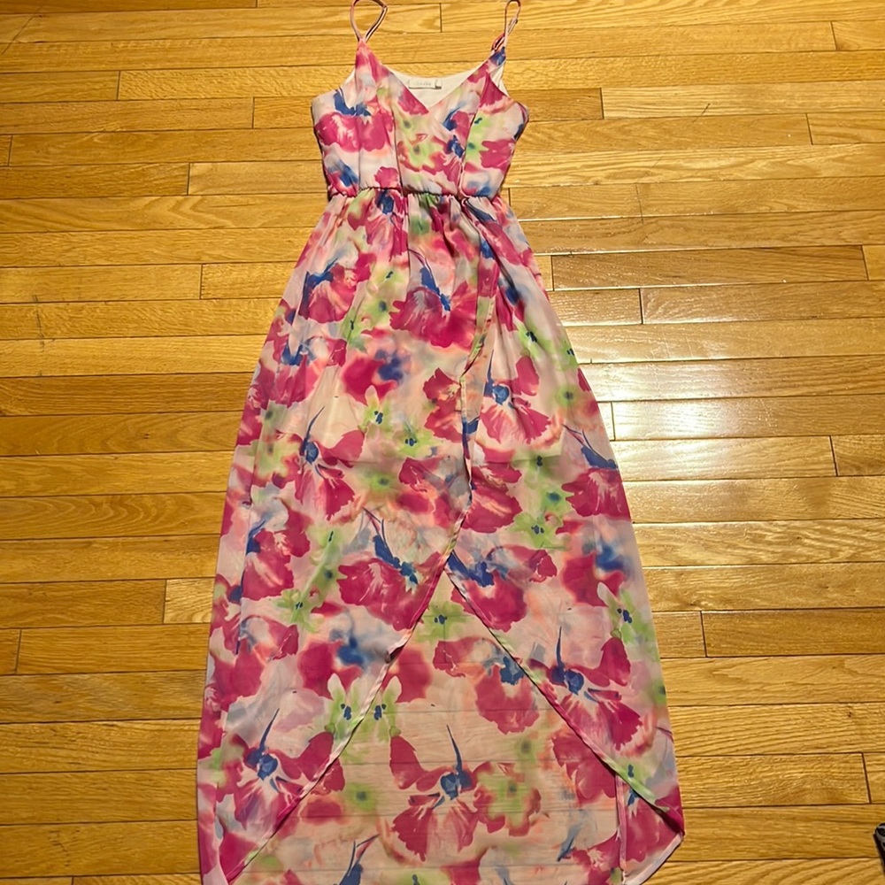 Lush floral high low dress